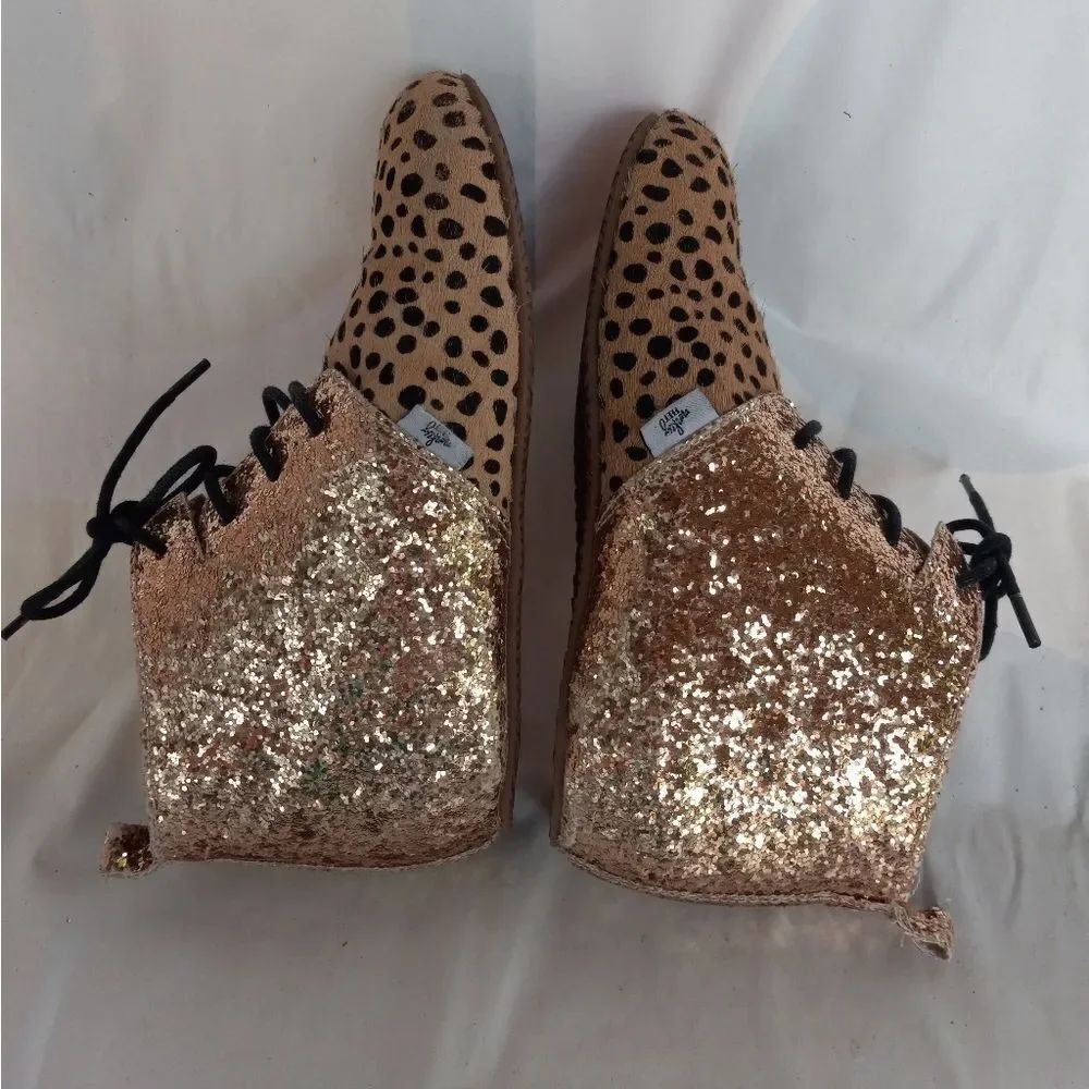Monkey Feet Leopard Cheetah Glitter Shoes Sz. - Picture 5 of 10